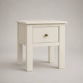 Table de chevet 1 tiroir en MDF blanc avec pieds droits 45 x 35 x 60 cm
